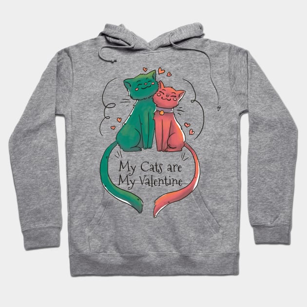 My Cats Are My Valentine Hoodie by Abderrahmaneelh